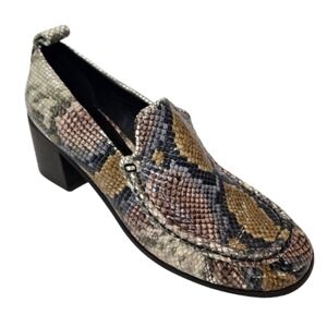 JEFFREY CAMPBELL Rustique Reptile Heeled Loafers